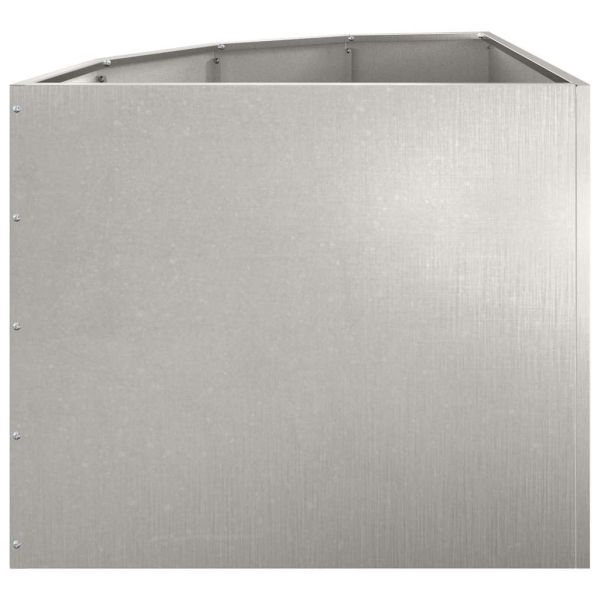 Ъглов сандък за цветя Сребрист 60 x 60 x 50 см