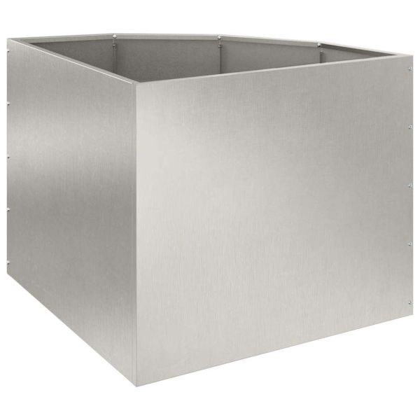 Ъглов сандък за цветя Сребрист 60 x 60 x 50 см
