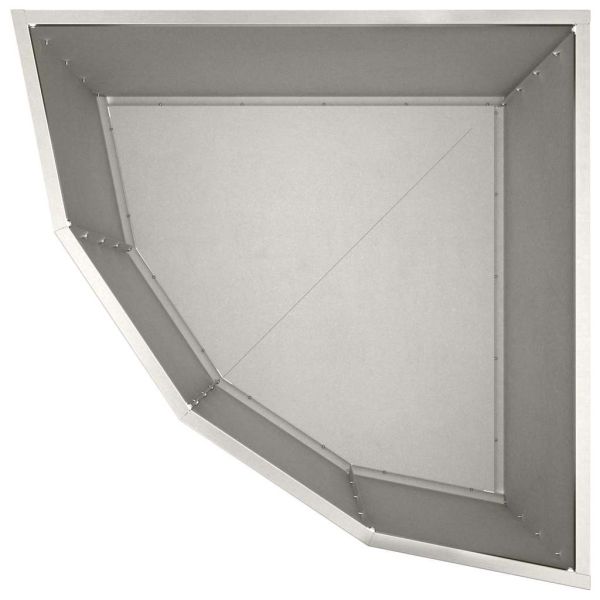 Ъглов сандък за цветя Сребрист 60 x 60 x 50 см