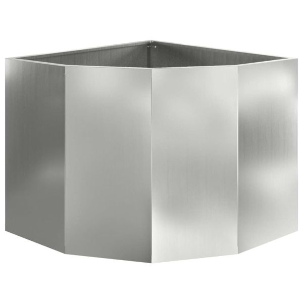 Ъглов сандък за цветя Сребрист 60 x 60 x 50 см