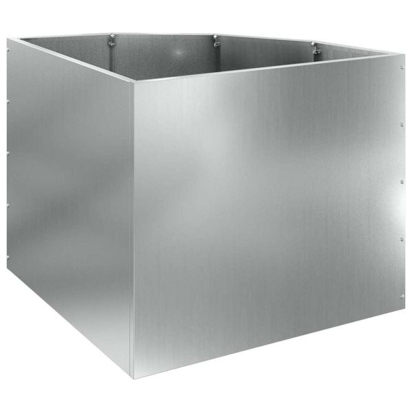 Ъглов сандък за цветя Сребрист 60 x 60 x 50 см