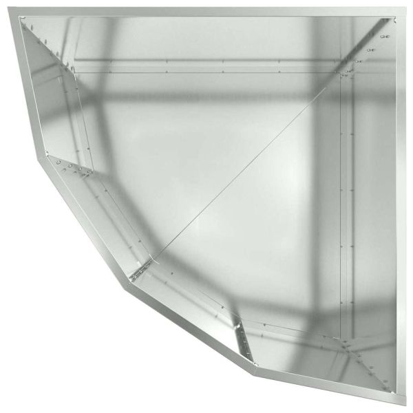 Ъглов сандък за цветя Сребрист 60 x 60 x 50 см