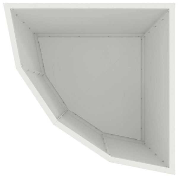 Ъглов сандък за цветя Бяло 45 x 45 x 50 см Стомана