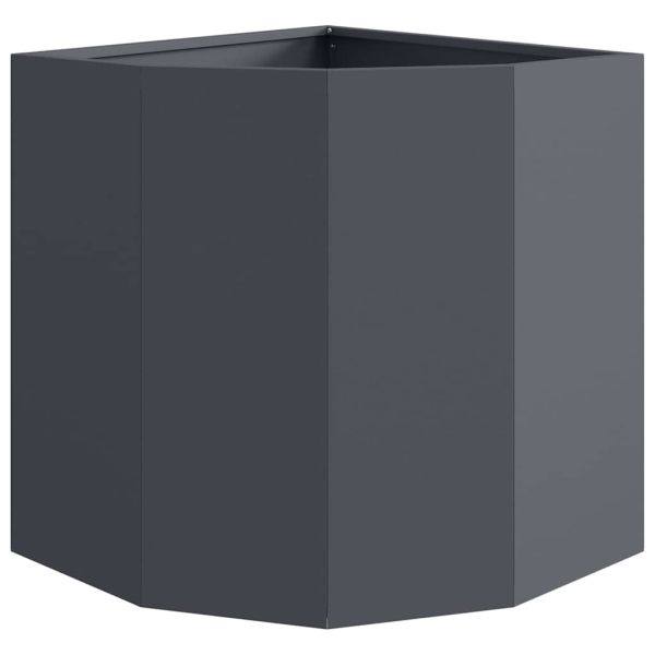 Ъглов сандък за цветя Антрацит 45 x 45 x 50 см Стомана