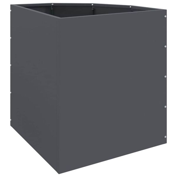 Ъглов сандък за цветя Антрацит 45 x 45 x 50 см Стомана
