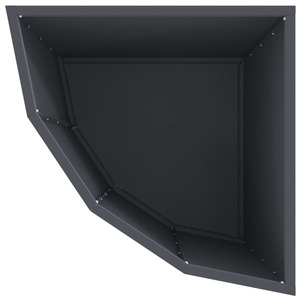 Ъглов сандък за цветя Антрацит 45 x 45 x 50 см Стомана