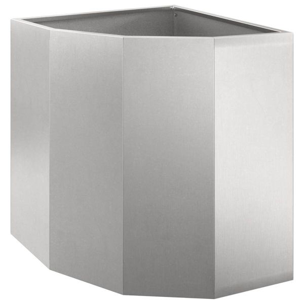 Ъглов сандък за цветя Сребрист 45 x 45 x 50 см