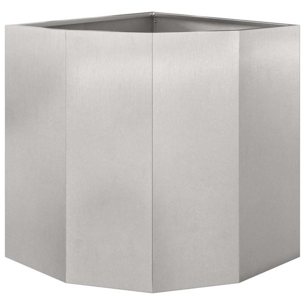 Ъглов сандък за цветя Сребрист 45 x 45 x 50 см