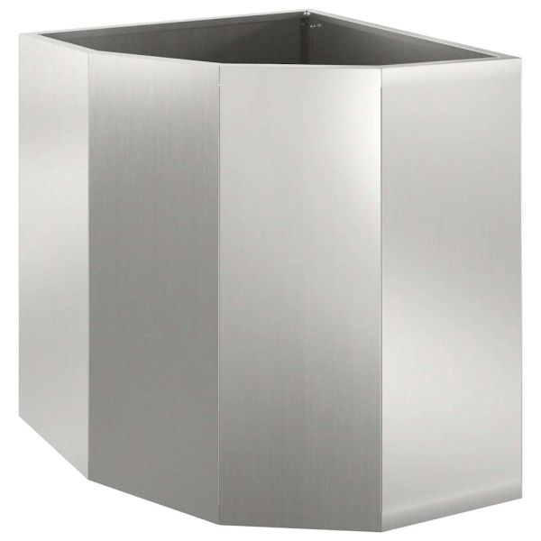 Ъглов сандък за цветя Сребрист 45 x 45 x 50 см