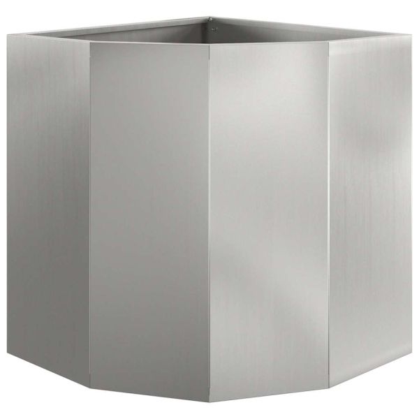 Ъглов сандък за цветя Сребрист 45 x 45 x 50 см