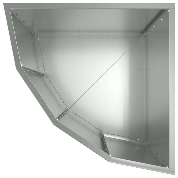 Ъглов сандък за цветя Сребрист 45 x 45 x 50 см