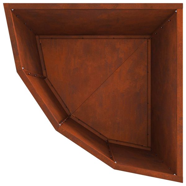 Ъглов сандък за цветя Ръждясало 45 x 45 x 50 см