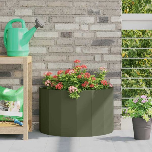 Кашпа Маслинено зелено 60 x 30 x 35 см Стомана