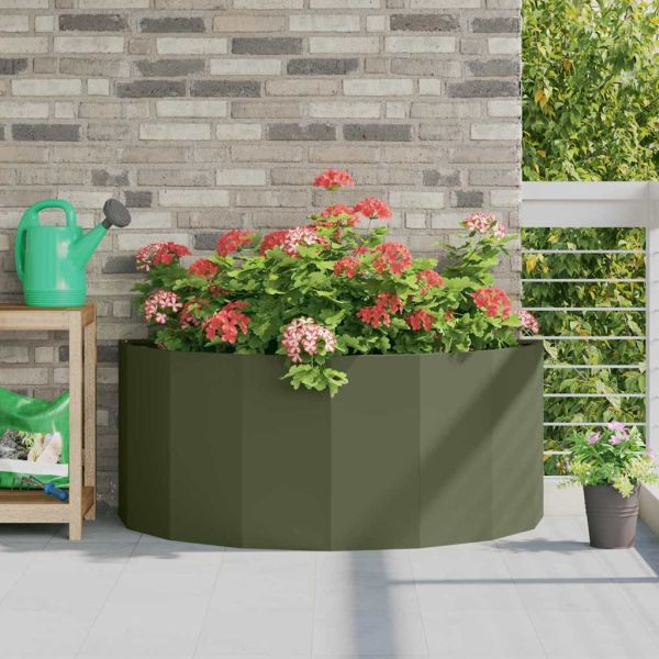 Кашпа Маслинено зелено 120 x 60 x 50 см Стомана