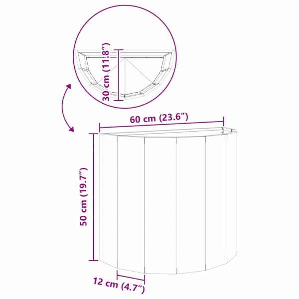 Кашпа Черно 60 x 30 x 50 см Стомана
