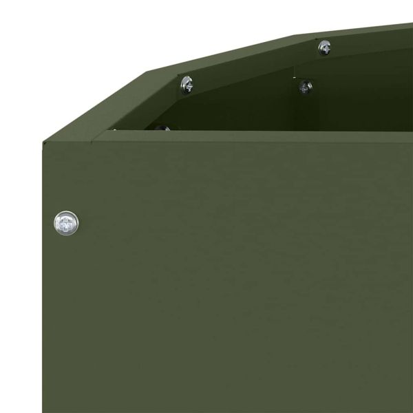 Кашпа Маслинено зелено 60 x 30 x 50 см Стомана