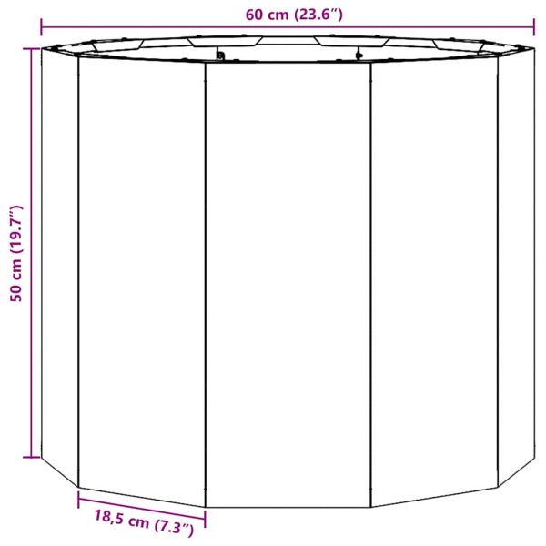Кашпа Черно 60 x 60 x 50 см Стомана