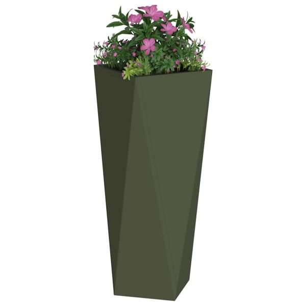 Кашпа Маслинено зелено 30 x 30 x 75 см Стомана
