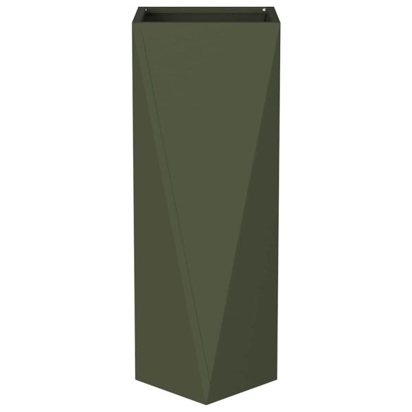 Кашпа 2 pcs Маслинено зелено 30 x 30 x 75 см Стомана