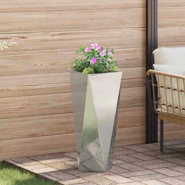 Кашпа Сребрист 30 x 30 x 75 см Галванизирана стомана