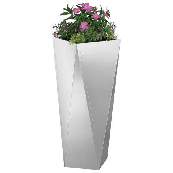 Кашпа 2 pcs Сребрист 30 x 30 x 75 см Галванизирана стомана