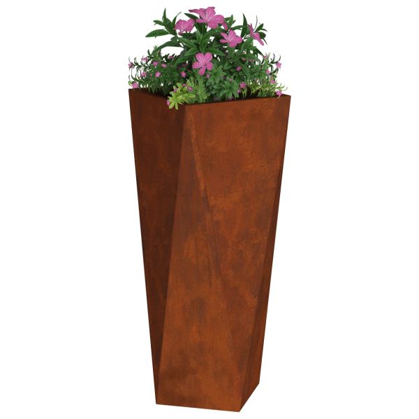 Кашпа Ръждясало 30 x 30 x 75 см Патинираща стомана