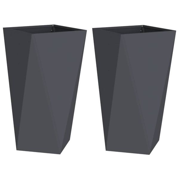 Кашпа 2 pcs Антрацит 40 x 40 x 75 cm Стомана