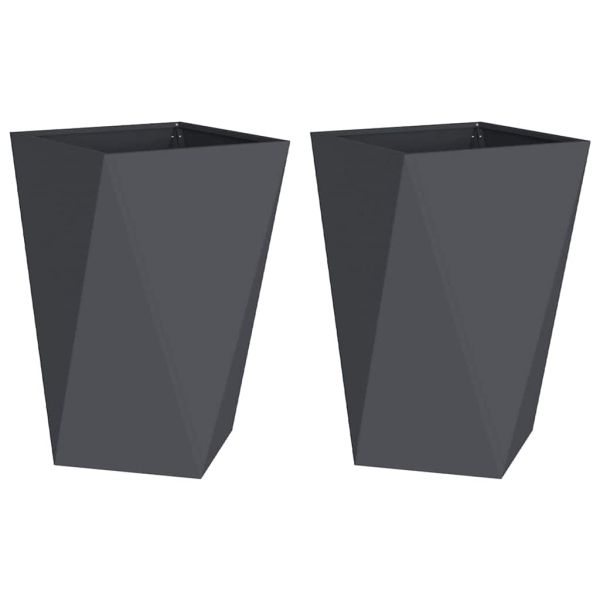 Кашпа 2 pcs Антрацит 50 x 50 x 75 cm Стомана