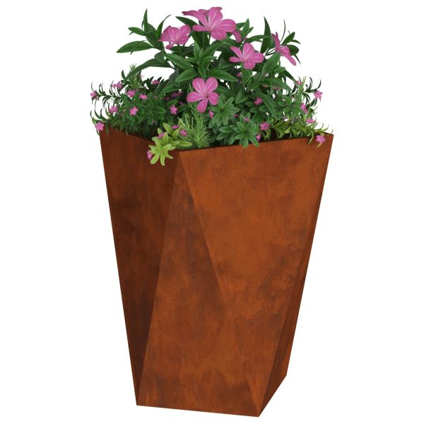 Кашпа 2 pcs Ръждясало 50 x 50 x 75 cm Патинираща стомана