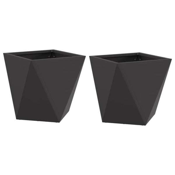 Кашпа 2 pcs Черно 30 x 30 x 30 cm Стомана