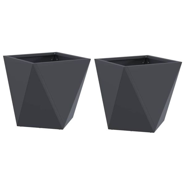 Кашпа 2 pcs Антрацит 30 x 30 x 30 cm Стомана