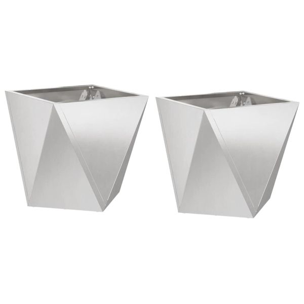 Кашпа 2 pcs Сребрист 30 x 30 x 30 cm Неръждаема стомана