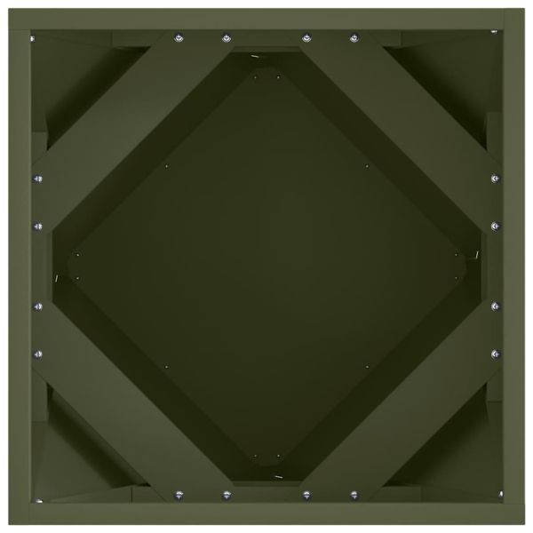 Кашпа 2 pcs Маслинено зелено 40 x 40 x 40 cm Стомана