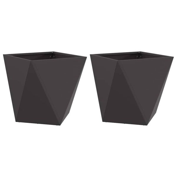 Кашпа 2 pcs Черно 50 x 50 x 50 cm Стомана