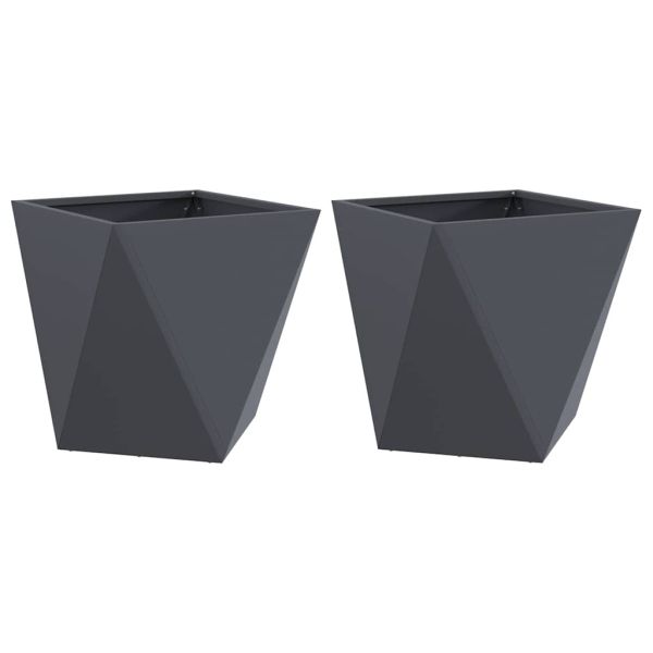 Кашпа 2 pcs Антрацит 50 x 50 x 50 cm Стомана