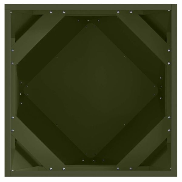 Кашпа 2 pcs Маслинено зелено 50 x 50 x 50 cm Стомана