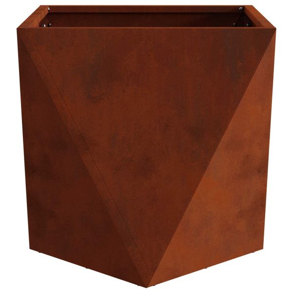 Кашпа 2 pcs Ръждясало 50 x 50 x 50 cm Патинираща стомана