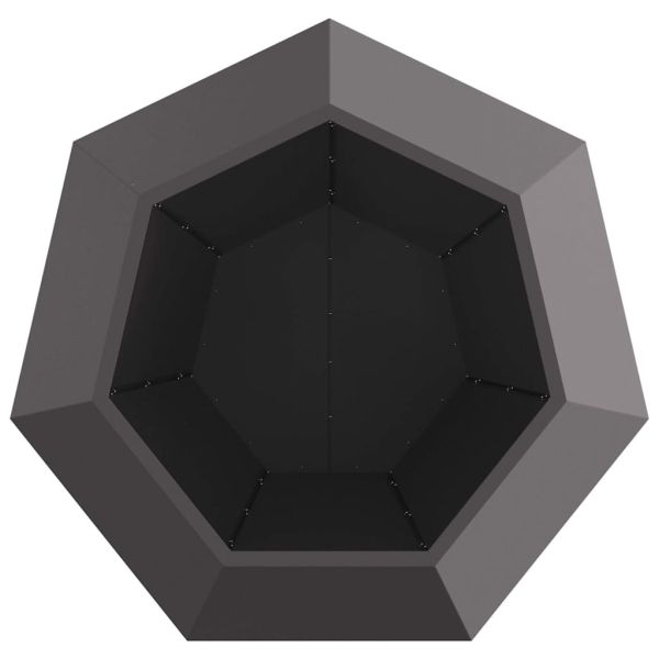 Кашпа 2 pcs Черно 100 x 100 x 80 см Стомана