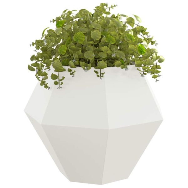 Кашпа 2 pcs Бяло 100 x 100 x 80 см Стомана