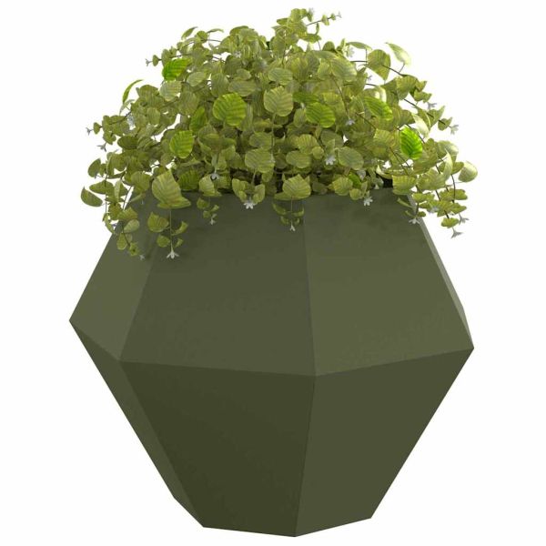 Кашпа 2 pcs Маслинено зелено 100 x 100 x 80 см Стомана