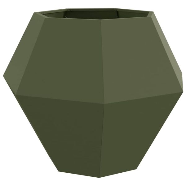 Кашпа 2 pcs Маслинено зелено 100 x 100 x 80 см Стомана