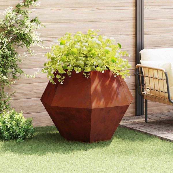 Кашпа Ръждясало 100 x 100 x 80 см Патинираща стомана