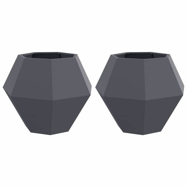 Кашпа 2 pcs Антрацит 75 x 75 x 60 см Стомана