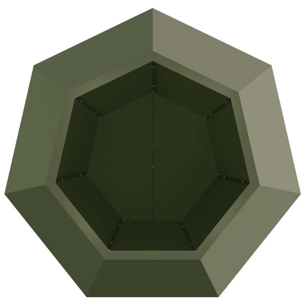Кашпа 2 pcs Маслинено зелено 75 x 75 x 60 см Стомана