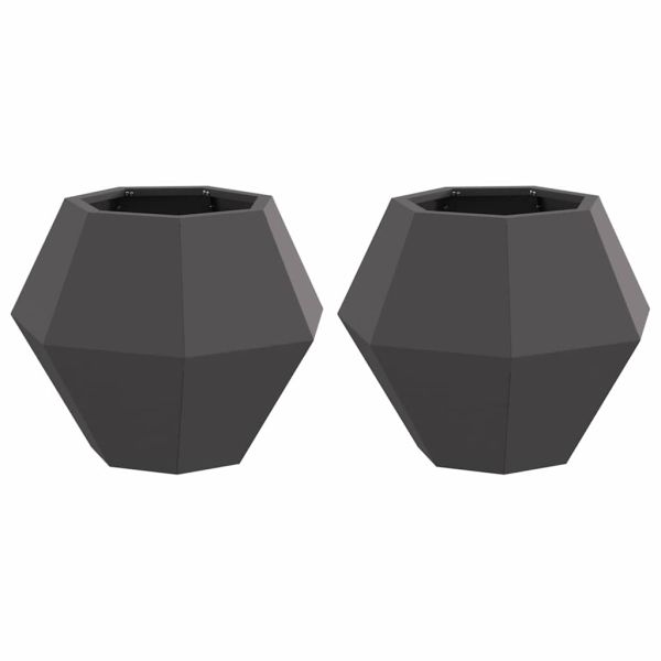 Кашпа 2 pcs Черно 50 x 50 x 40 cm Стомана