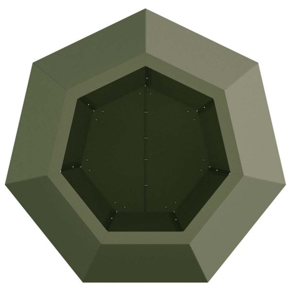 Кашпа 2 pcs Маслинено зелено 50 x 50 x 40 cm Стомана