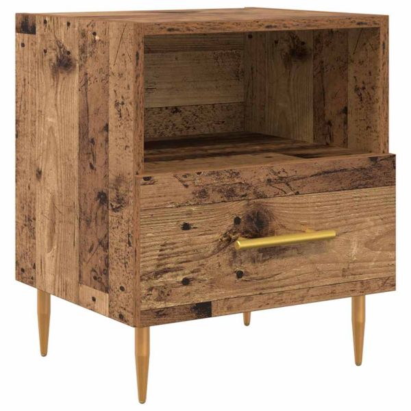 Нощно шкафче с чекмедже 2 pcs Старо дърво 40 x 35 x 47,5 см