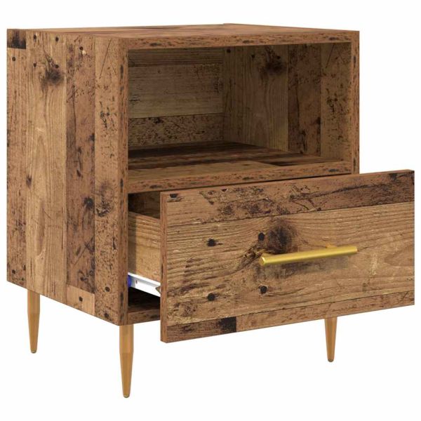 Нощно шкафче с чекмедже 2 pcs Старо дърво 40 x 35 x 47,5 см