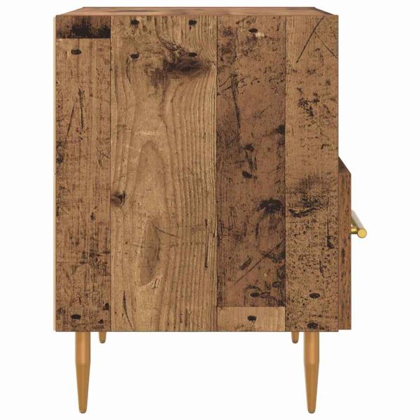 Нощно шкафче с чекмедже 2 pcs Старо дърво 40 x 35 x 47,5 см