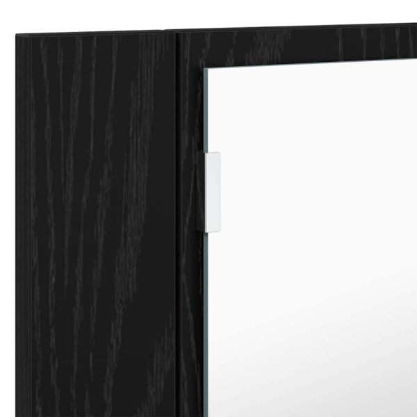 Шкаф с огледало за баня с рафт Черния дъб 80 x 12 x 45 см